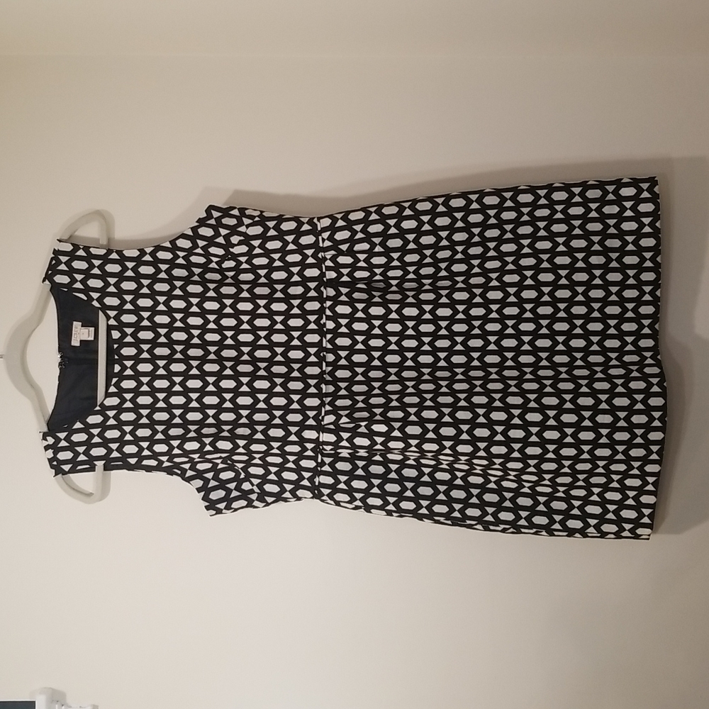 J Crew - Black & Off White Geometric Dress - 16